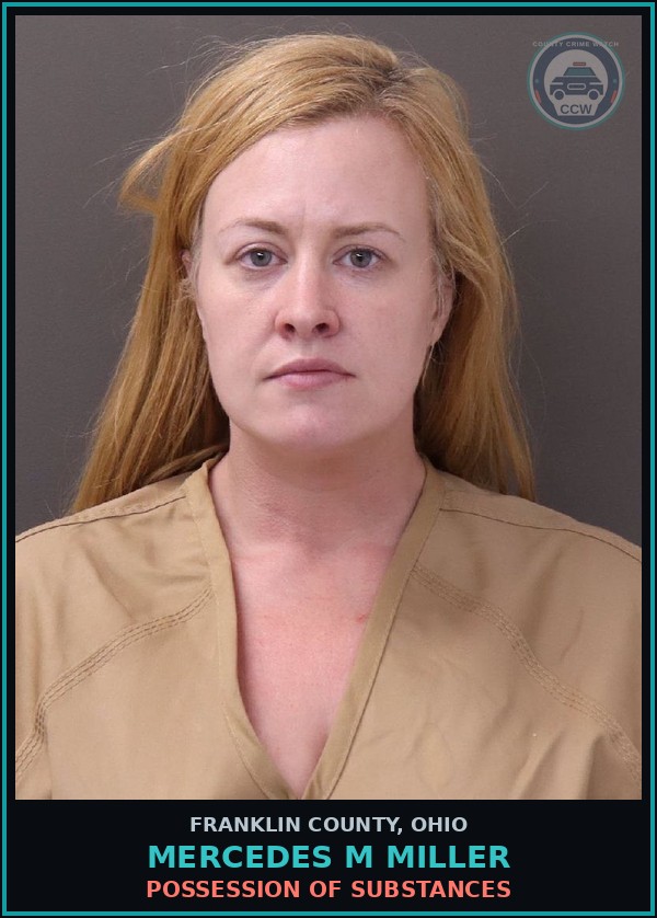Booking mugshot of Mercedes M Miller in Franklin County
