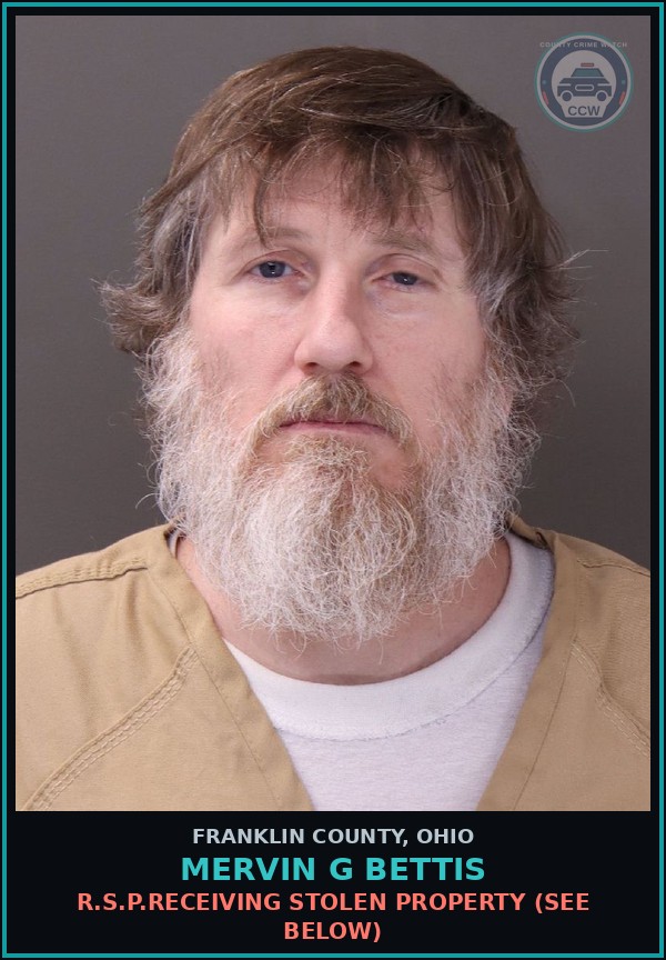 Booking mugshot of Mervin G Bettis in Franklin County