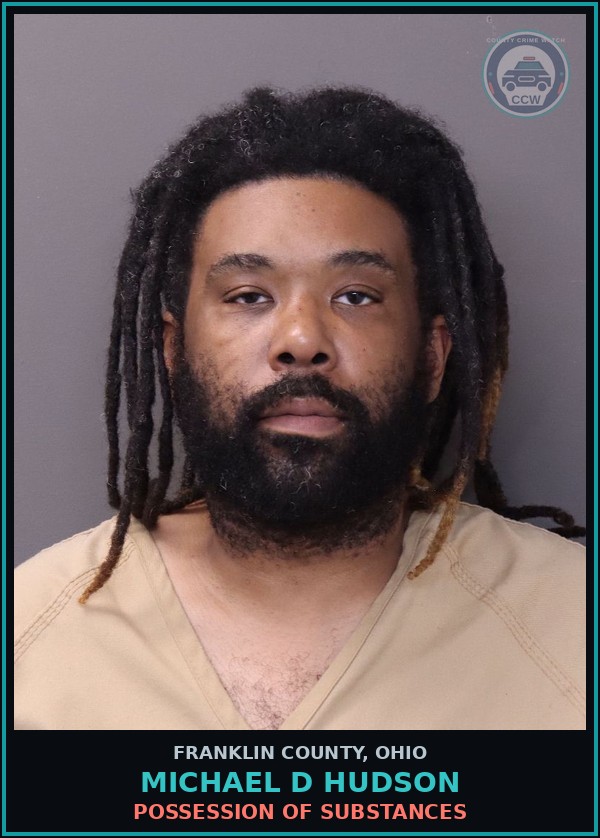 Booking mugshot of Michael D Hudson in Franklin County