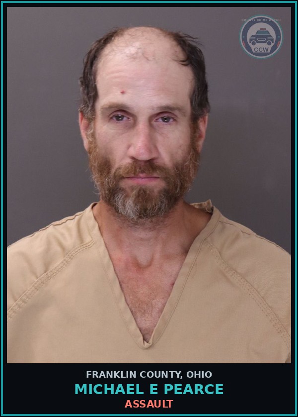Booking mugshot of Michael E Pearce in Franklin County