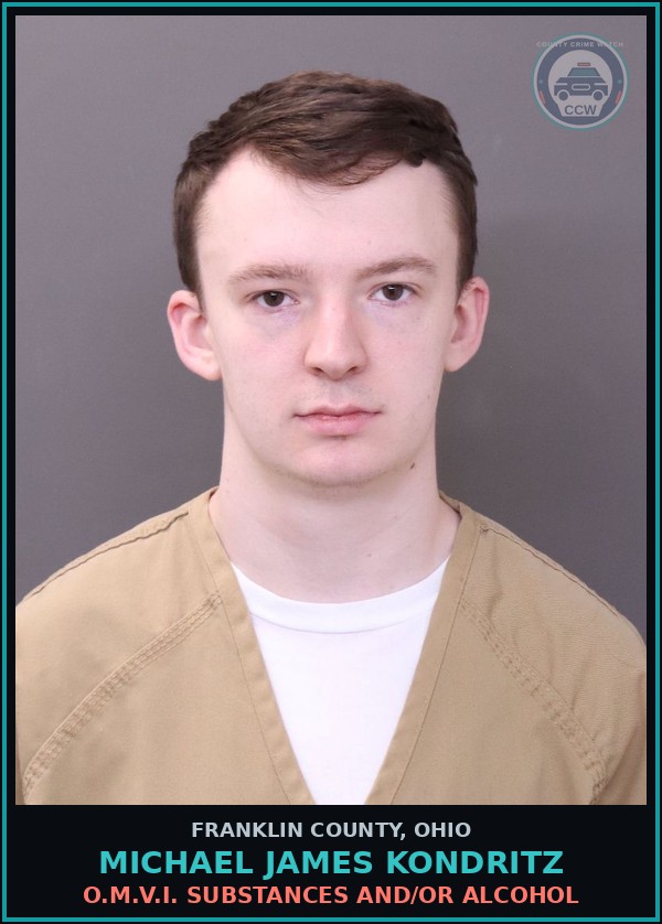 Booking mugshot of Michael James Kondritz in Franklin County
