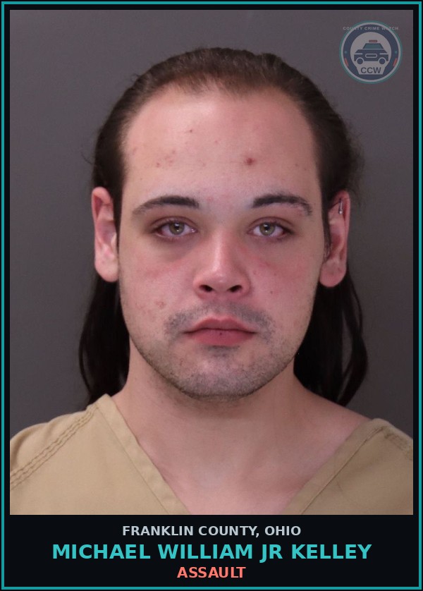 Booking mugshot of Michael William Jr Kelley in Franklin County