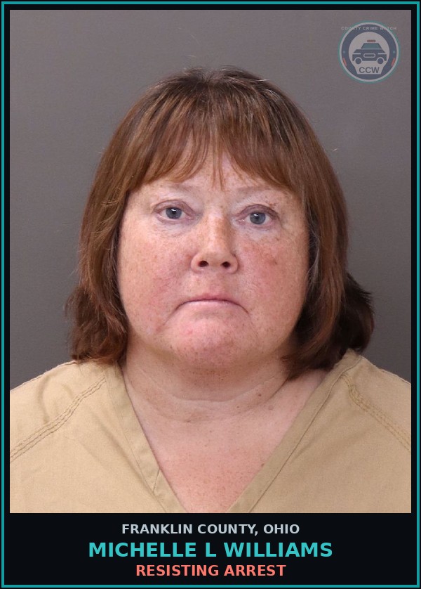 Booking mugshot of Michelle L Williams in Franklin County
