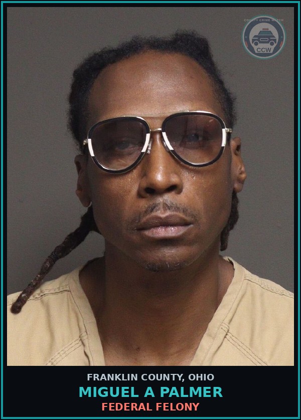 Booking mugshot of Miguel A Palmer in Franklin County