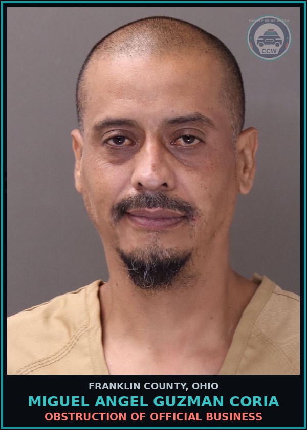 Booking mugshot of Miguel Angel Guzman Coria in Franklin County