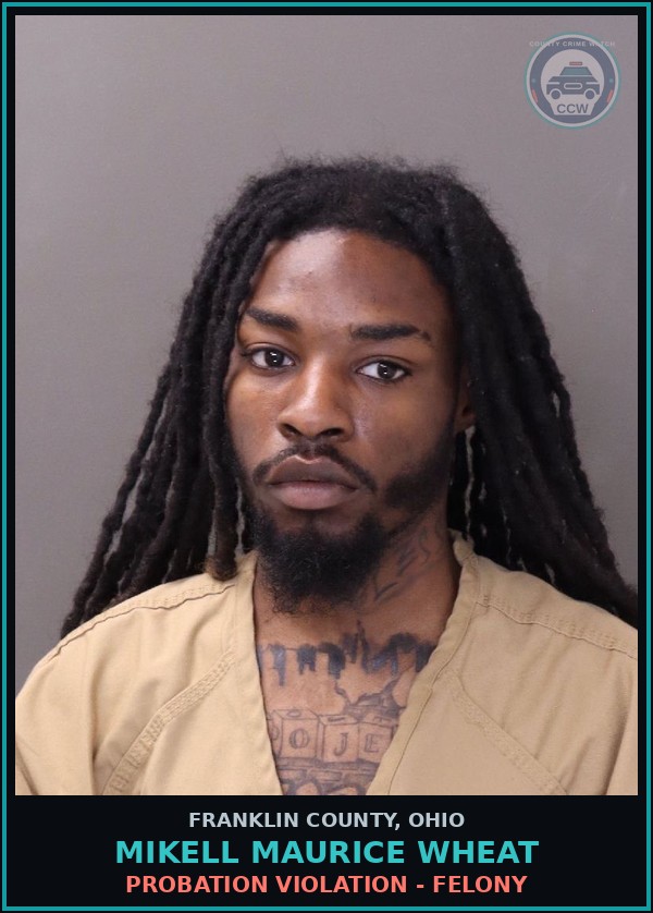 Booking mugshot of Mikell Maurice Wheat in Franklin County