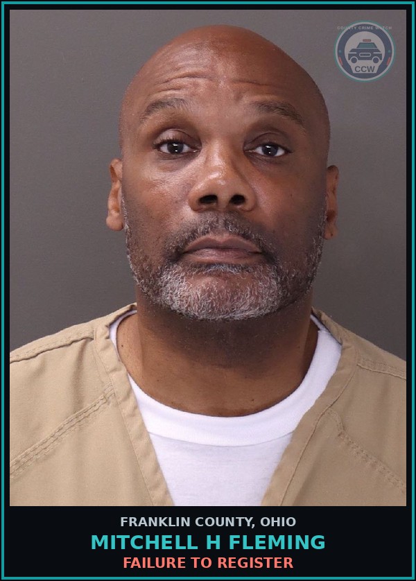 Booking mugshot of Mitchell H Fleming in Franklin County