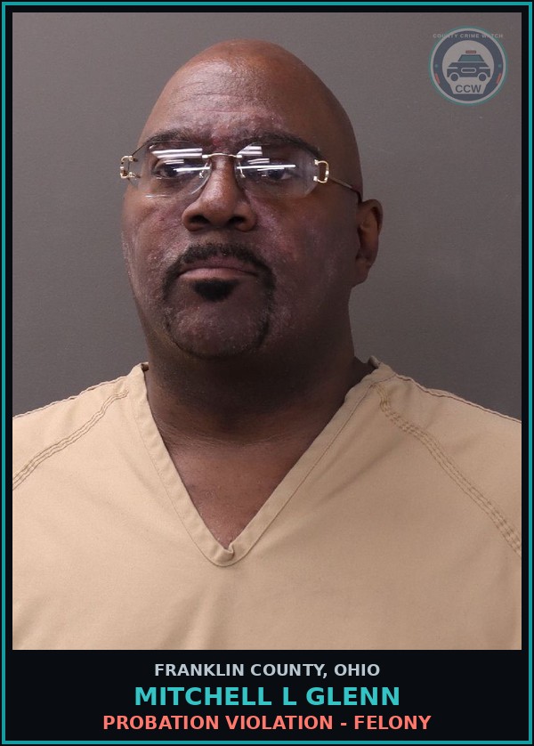 Booking mugshot of Mitchell L Glenn in Franklin County