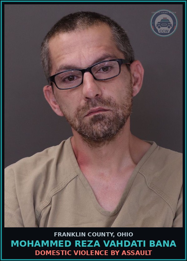 Booking mugshot of Mohammed Reza Vahdati Bana in Franklin County