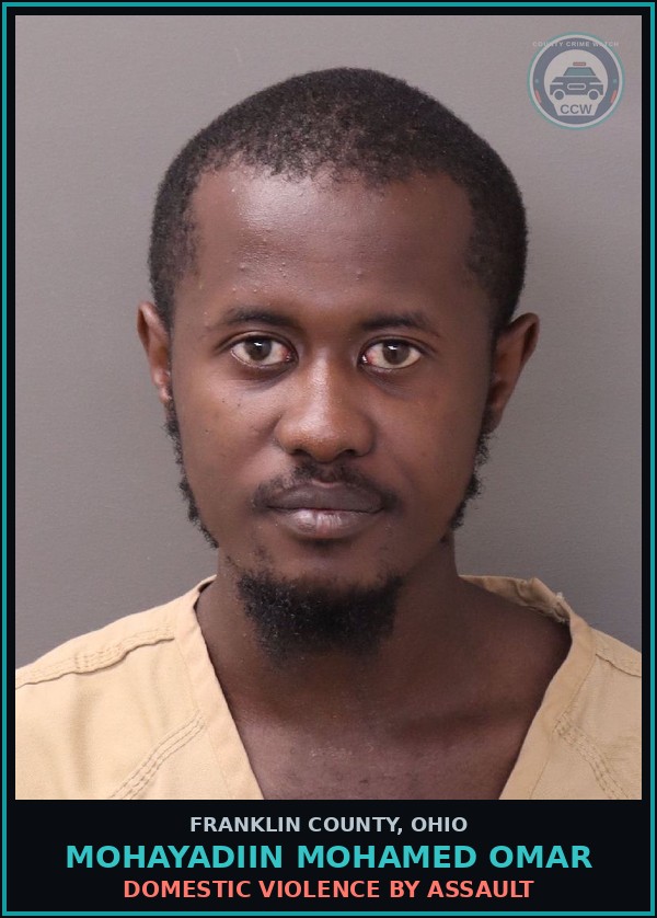 Booking mugshot of Mohayadiin Mohamed Omar in Franklin County