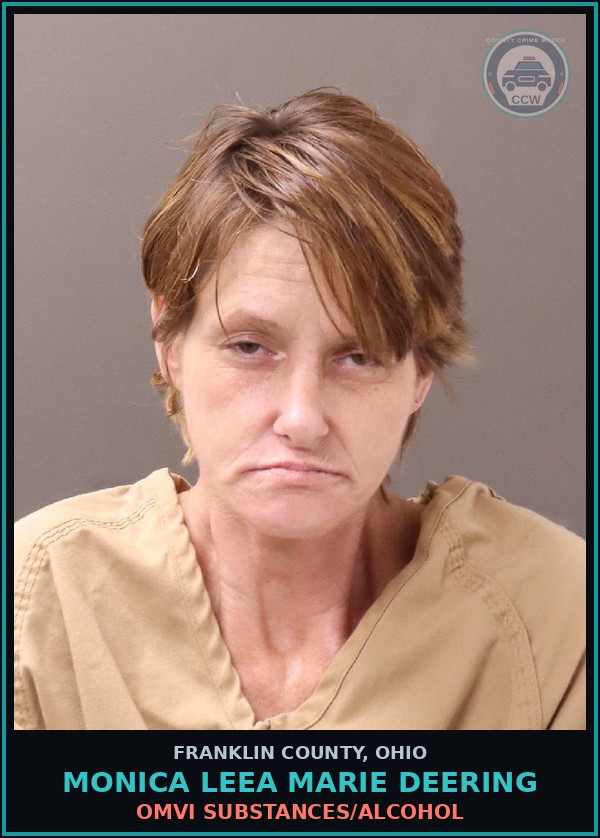 Booking mugshot of Monica Leea Marie Deering in Franklin County