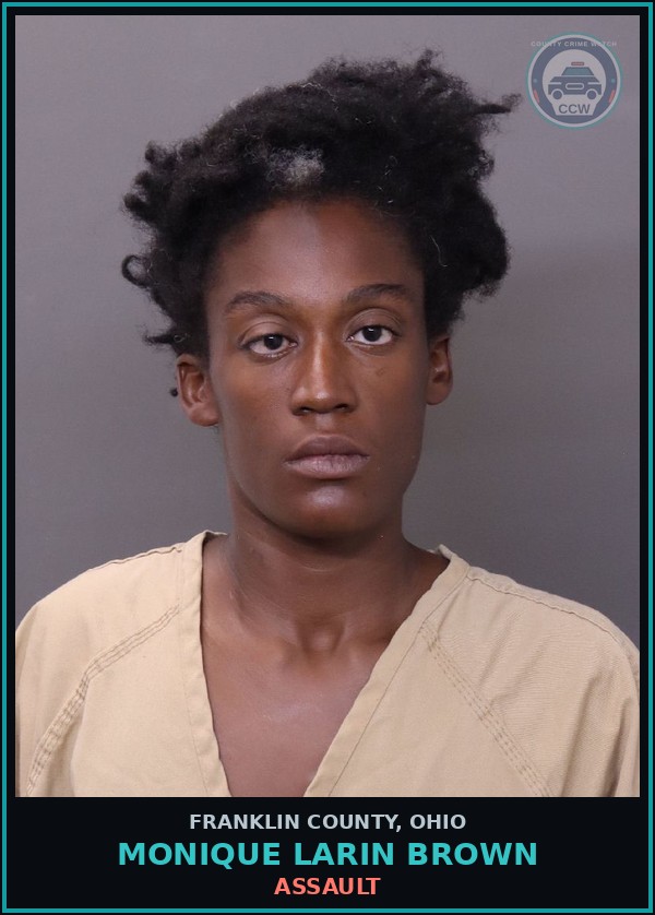 Booking mugshot of Monique Larin Brown in Franklin County
