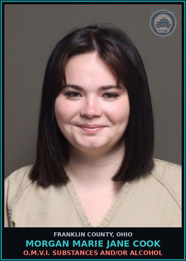Booking mugshot of Morgan Marie Jane Cook in Franklin County