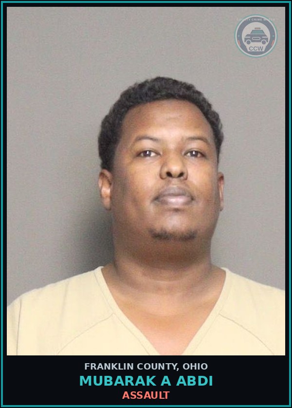 Booking mugshot of Mubarak A Abdi in Franklin County