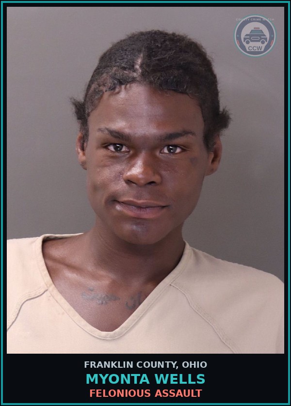 Booking mugshot of Myonta Wells in Franklin County
