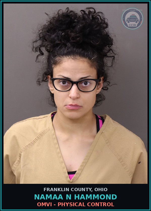Booking mugshot of Namaa N Hammond in Franklin County