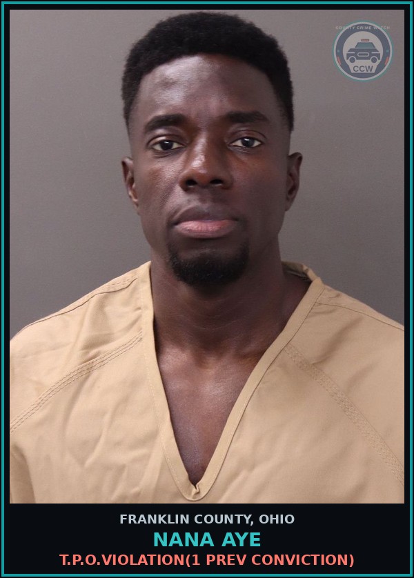 Booking mugshot of Nana Aye in Franklin County