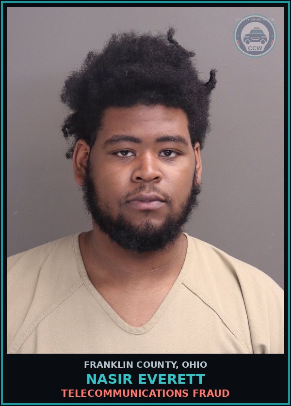 Booking mugshot of Nasir Everett in Franklin County