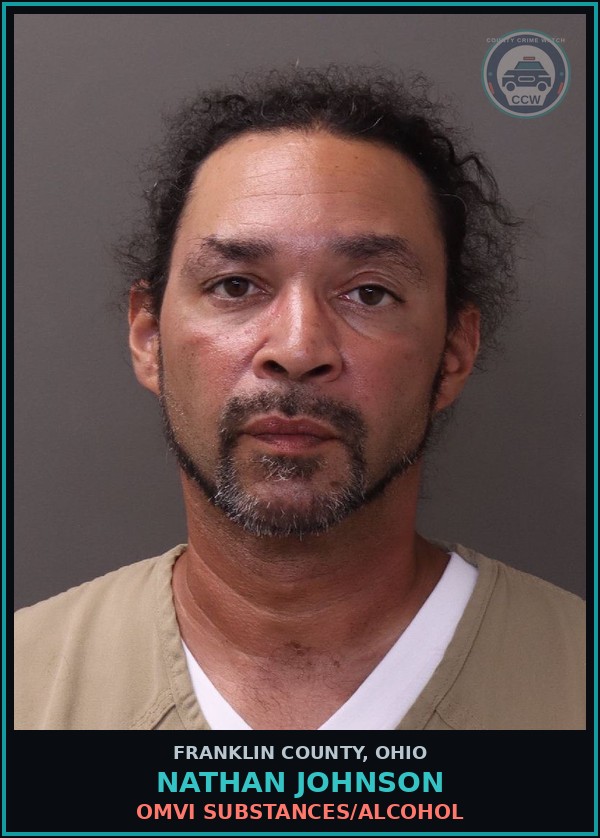 Booking mugshot of Nathan Johnson in Franklin County