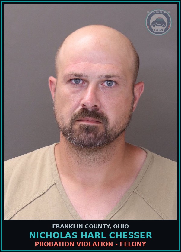 Booking mugshot of Nicholas Harl Chesser in Franklin County