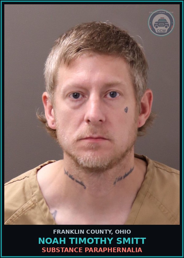 Booking mugshot of Noah Timothy Smitt in Franklin County