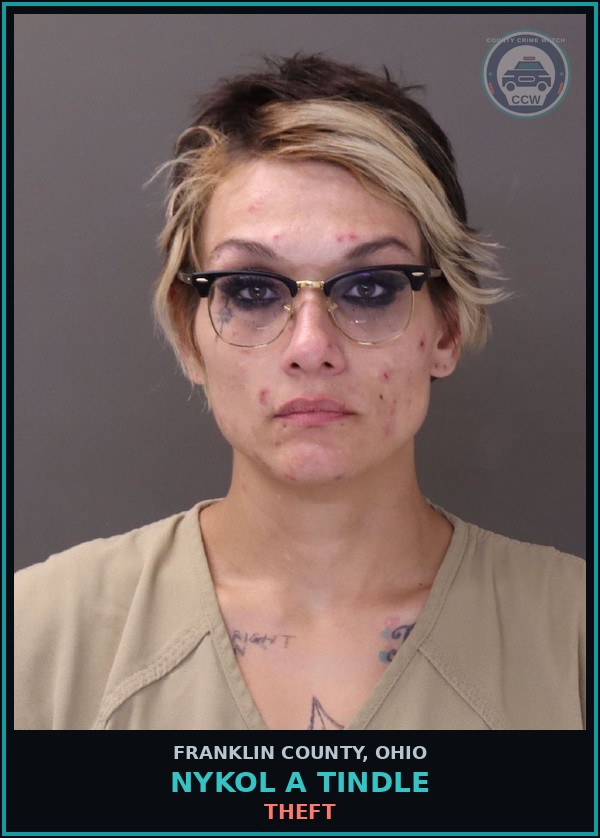 Booking mugshot of Nykol A Tindle in Franklin County