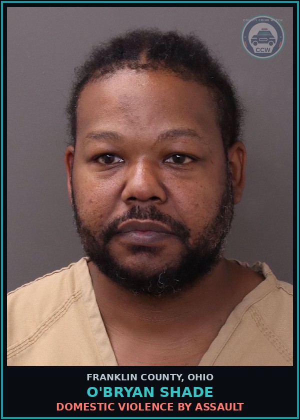 Booking mugshot of O'Bryan Shade in Franklin County