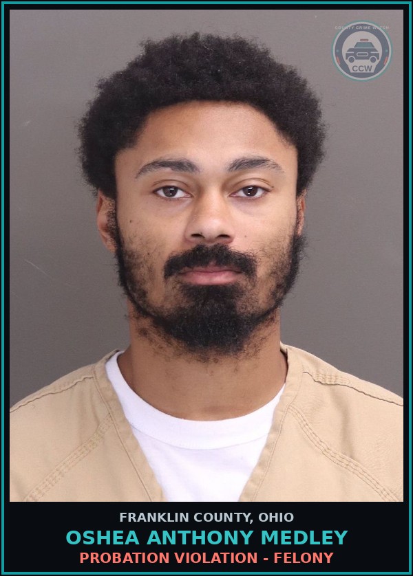 Booking mugshot of Oshea Anthony Medley in Franklin County