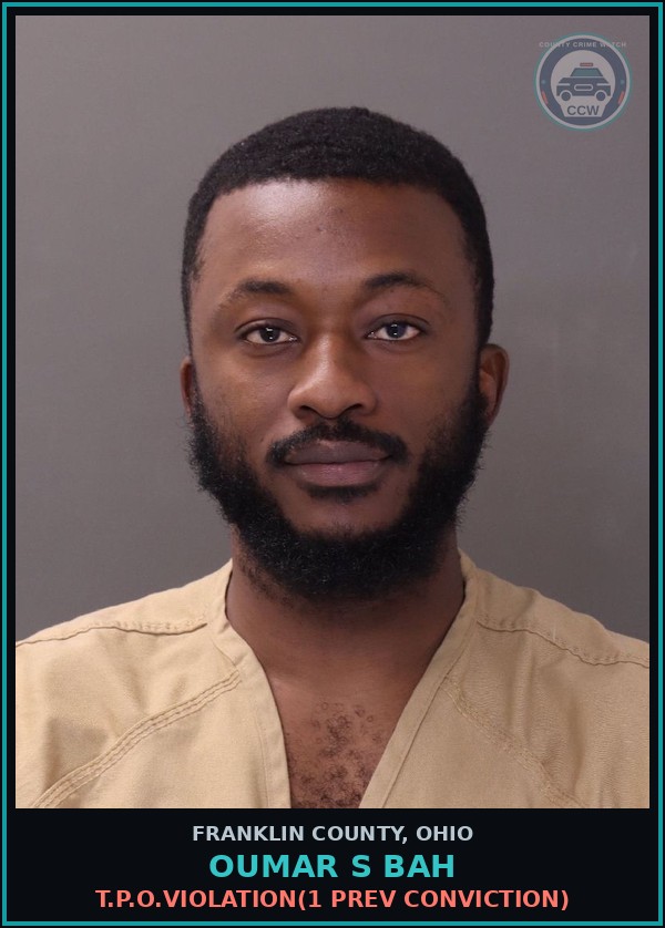 Booking mugshot of Oumar S Bah in Franklin County
