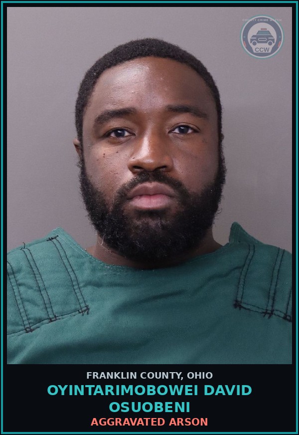 Booking mugshot of Oyintarimobowei David Osuobeni in Franklin County