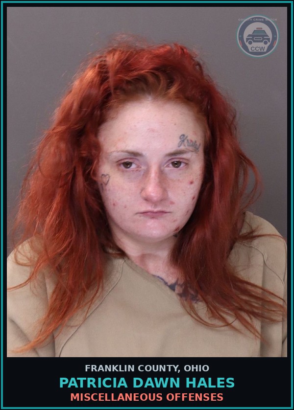 Booking mugshot of Patricia Dawn Hales in Franklin County