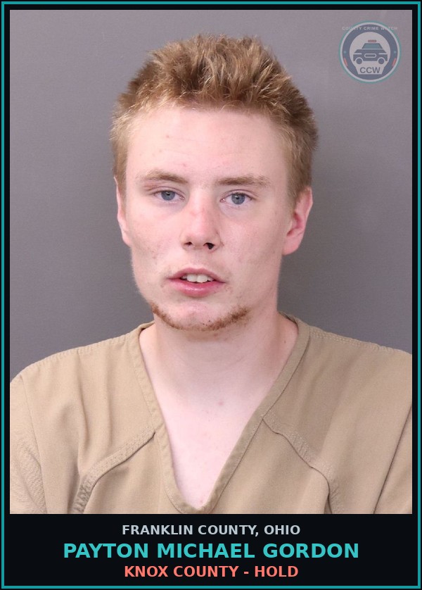 Booking mugshot of Payton Michael Gordon in Franklin County