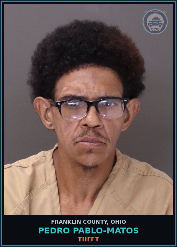 Booking mugshot of Pedro Pablo-Matos in Franklin County