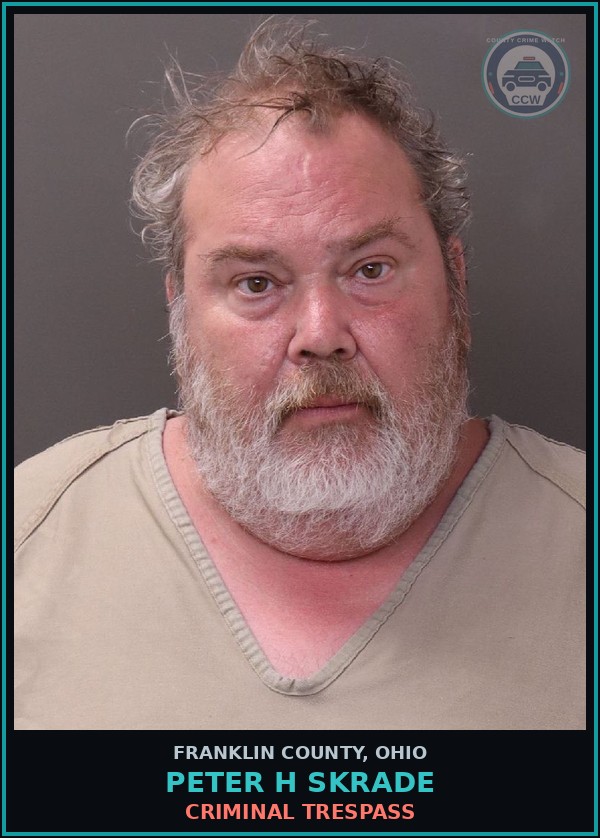 Booking mugshot of Peter H Skrade in Franklin County