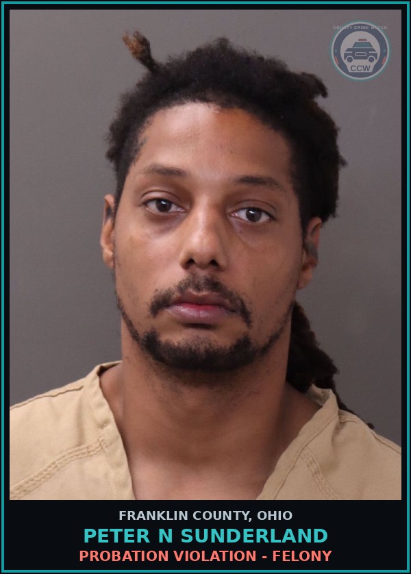 Booking mugshot of Peter N Sunderland in Franklin County