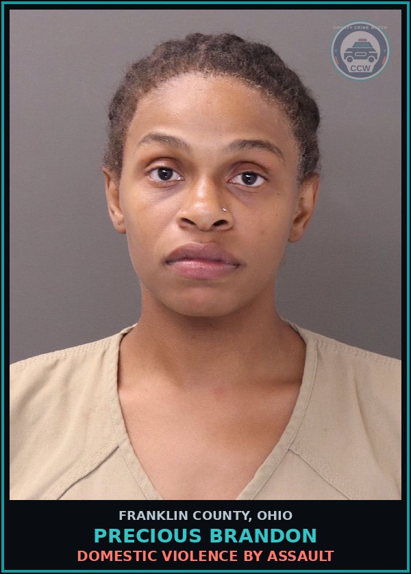 Booking mugshot of Precious Brandon in Franklin County