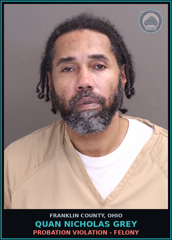 Booking mugshot of Quan Nicholas Grey in Franklin County