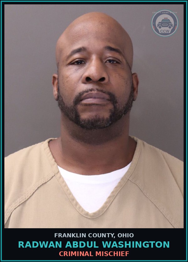 Booking mugshot of Radwan Abdul Washington in Franklin County