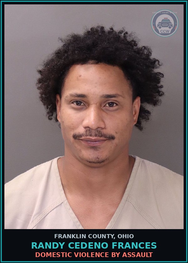 Booking mugshot of Randy Cedeno Frances in Franklin County