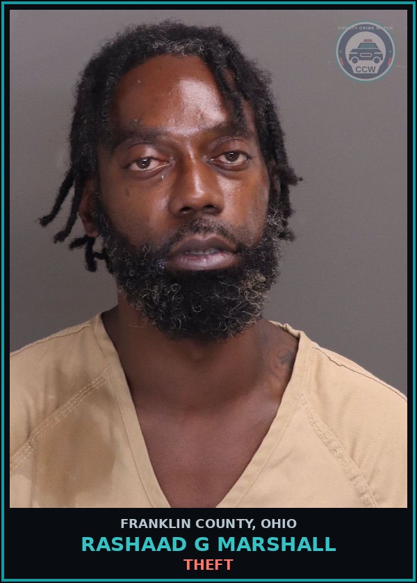 Booking mugshot of Rashaad G Marshall in Franklin County