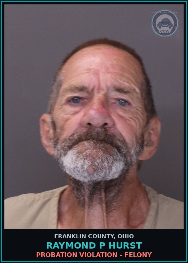 Booking mugshot of Raymond P Hurst in Franklin County