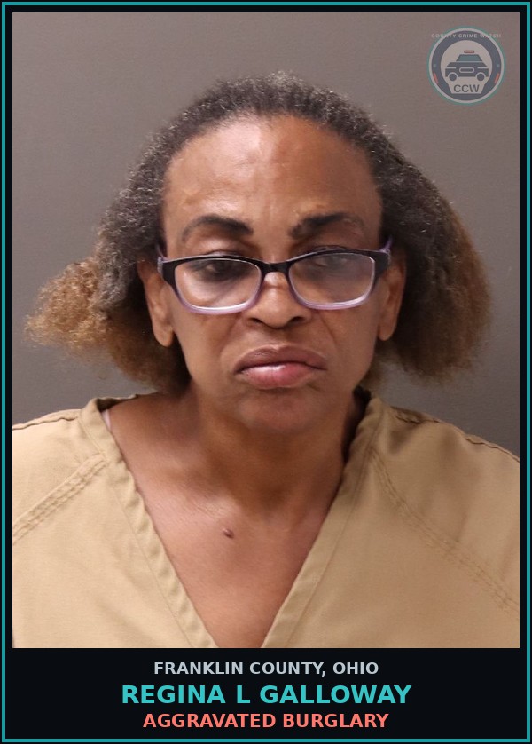 Booking mugshot of Regina L Galloway in Franklin County