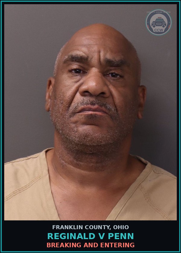 Booking mugshot of Reginald V Penn in Franklin County