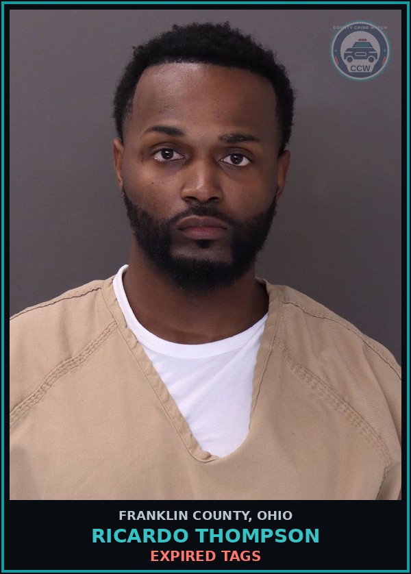 Booking mugshot of Ricardo Thompson in Franklin County