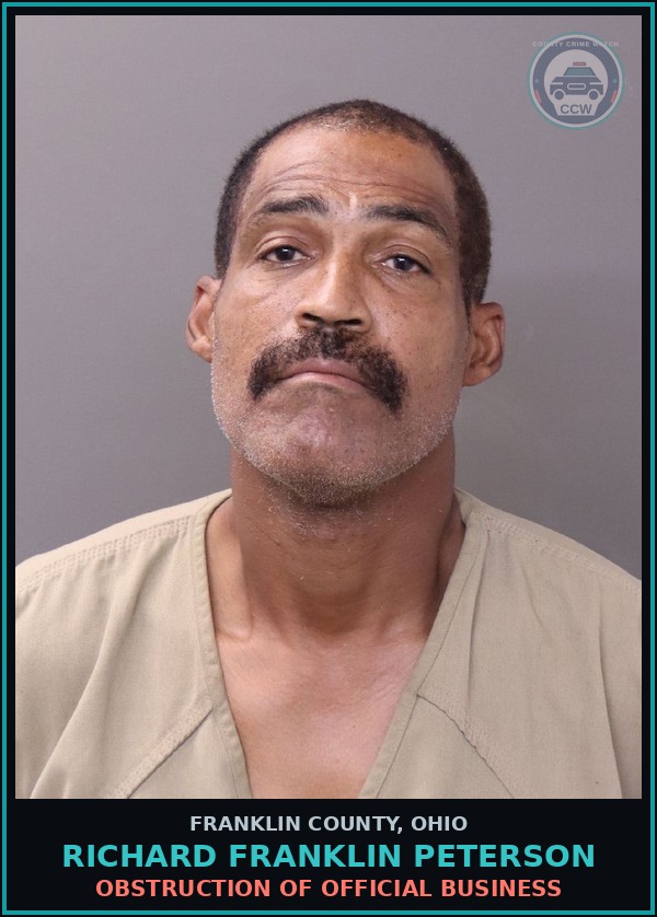 Booking mugshot of Richard Franklin Peterson in Franklin County