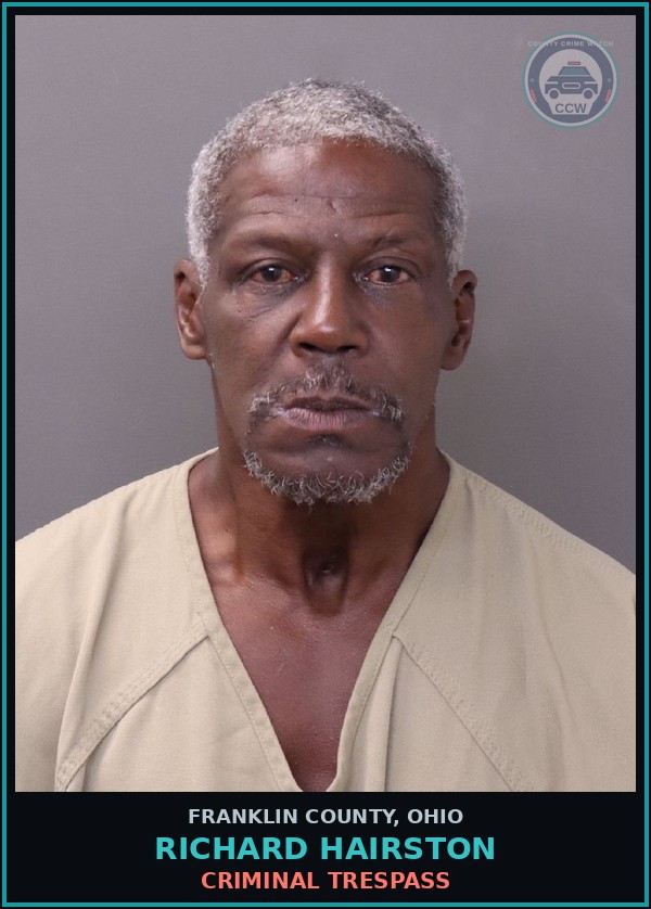 Booking mugshot of Richard Hairston in Franklin County