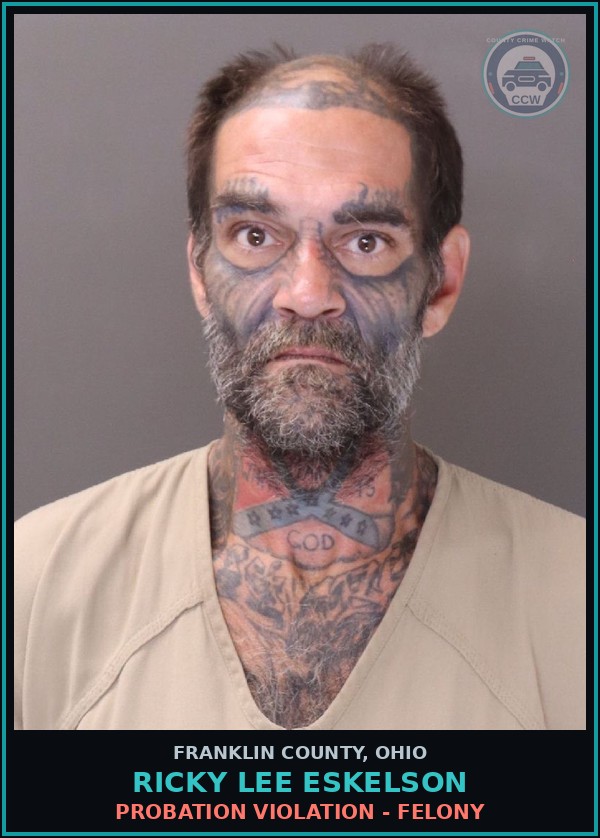 Booking mugshot of Ricky Lee Eskelson in Franklin County