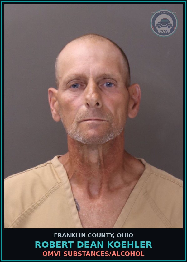 Booking mugshot of Robert Dean Koehler in Franklin County