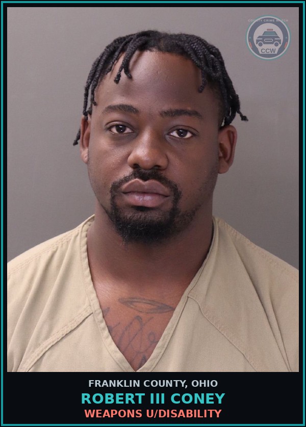 Booking mugshot of Robert Iii Coney in Franklin County