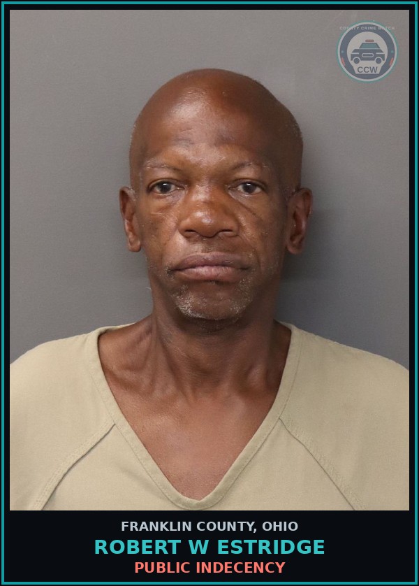 Booking mugshot of Robert W Estridge in Franklin County